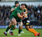26 October 2019; Finlay Bealham of Connacht is tackled by Joseph Dweba of Toyota Cheetahs during the Guinness PRO14 Round 4 match between Connacht and Toyota Cheetahs at The Sportsground in Galway. Photo by Seb Daly/Sportsfile