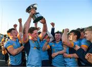 26 October 2019; UCD players celebrate with the cup during the Maxol Conroy Cup final match between University College Dublin and Trinity College Dublin at Terenure College RFC in Lakelands Park, Dublin. Photo by Eóin Noonan/Sportsfile