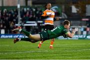 26 October 2019; Kieran Marmion of Connacht dives over to score his side's second try during the Guinness PRO14 Round 4 match between Connacht and Toyota Cheetahs at The Sportsground in Galway. Photo by Seb Daly/Sportsfile