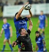26 October 2019; Max Deegan of Leinster wins possession in the lineout from George Biagi of Zebre during the Guinness PRO14 Round 4 match between Zebre and Leinster at the Stadio Sergio Lanfranchi in Parma, Italy. Photo by Ramsey Cardy/Sportsfile