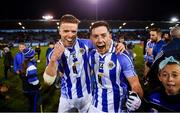 26 October 2019; Rob McDaid, left, and Ryan Basquel of Ballyboden St Endas celebrate following the Dublin County Senior Club Football Championship semi-final match between  Ballyboden St Endas and St Judes at Parnell Park, Dublin. Photo by David Fitzgerald/Sportsfile