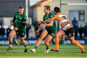 26 October 2019; Kyle Godwin of Connacht passes to team-mate Stephen Fitzgerald under pressure from Dries Swanepoel of Toyota Cheetahs during the Guinness PRO14 Round 4 match between Connacht and Toyota Cheetahs at The Sportsground in Galway. Photo by Seb Daly/Sportsfile
