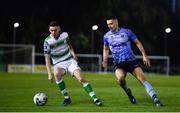 18 October 2019; Gary O'Neill of Shamrock Rovers and Richie O'Farrell of UCD during the SSE Airtricity League Premier Division match between UCD and Shamrock Rovers at The UCD Bowl in Belfield, Dublin. Photo by Ben McShane/Sportsfile