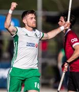 26 October 2019; Shane O'Donoghue of Ireland celebrates after scoring his side's fifth goal against Canada during the FIH Men's Olympic Qualifier match between Canada and Ireland at Rutledge Field, in West Vancouver, British Columbia, Canada. Photo by Darryl Dyck/Sportsfile