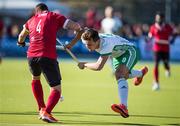 26 October 2019; Matthew Nelson of Ireland and Scott Tupper of Canada collide during the FIH Men's Olympic Qualifier match between Canada and Ireland at Rutledge Field, in West Vancouver, British Columbia, Canada. Photo by Darryl Dyck/Sportsfile