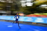 27 October 2019; Motu Gedefa from Ethiopia on her way to crossing the finish line as the 1st place female winner during the 2019 KBC Dublin Marathon. 22,500 runners took to the Fitzwilliam Square start line today to participate in the 40th running of the KBC Dublin Marathon, making it the fifth largest marathon in Europe. Photo by David Fitzgerald/Sportsfile