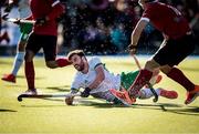26 October 2019; Chris Cargo of Ireland watches his goal against Canada during the FIH Men's Olympic Qualifier match at Rutledge Field, in West Vancouver, British Columbia, Canada. Photo by Darryl Dyck/Sportsfile