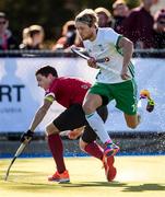 26 October 2019; Tim Cross of Ireland in action against Scott Tupper of Canada during the FIH Men's Olympic Qualifier match at Rutledge Field, in West Vancouver, British Columbia, Canada. Photo by Darryl Dyck/Sportsfile