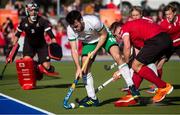 26 October 2019; John McKee of Ireland cin action against Gordon Johnston of Cananda during the FIH Men's Olympic Qualifier match at Rutledge Field, in West Vancouver, British Columbia, Canada. Photo by Darryl Dyck/Sportsfile