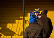 27 October 2019; A young Summerhill supporter is carried up the steps to the stand prior to the Meath County Senior Club Football Championship Final match between Ratoath and Summerhill at Páirc Tailteann in Navan, Co Meath. Photo by Seb Daly/Sportsfile