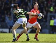 27 October 2019; Darragh Roche of East Kerry in action against Jack Barry of St Brendan's during the Kerry County Senior Club Football Championship semi-final match between St Brendan's and East Kerry at Fitzgerald Stadium in Killarney, Kerry. Photo by Brendan Moran/Sportsfile