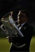 27 October 2019; Seamus Nugent, a member of the St Patrick's Brass and Read Band, plays a Euphonium before the Kilkenny Senior Hurling Club Championship Final match between James Stephens and Ballyhale Shamrocks at UPMC Nowlan Park in Kilkenny. Photo by Ray McManus/Sportsfile