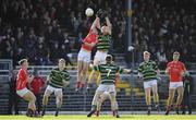 27 October 2019; Liam Kearney of East Kerry contests a kickout with Jack Barry of St Brendan's during the Kerry County Senior Club Football Championship semi-final match between St Brendan's and East Kerry at Fitzgerald Stadium in Killarney, Kerry. Photo by Brendan Moran/Sportsfile