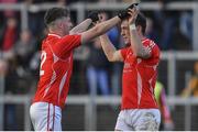 27 October 2019; Paudie Clifford, right, and team-mate Chris O'Donoghue of East Kerry celebrate after the Kerry County Senior Club Football Championship semi-final match between St Brendan's and East Kerry at Fitzgerald Stadium in Killarney, Kerry. Photo by Brendan Moran/Sportsfile