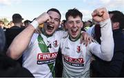 27 October 2019; Shane Doyle, left, and Colm Hartnett of Sarsfields following the Kildare County Senior Club Football Championship Final Replay match between Moorefield and Sarsfields at St Conleth's Park in Newbridge, Kildare. Photo by Eóin Noonan/Sportsfile