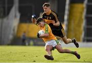 27 October 2019; Conor O'Shea of South Kerry in action against Michael Potts of Dr. Crokes during the Kerry County Senior Club Football Championship semi-final match between South Kerry and Dr Crokes at Fitzgerald Stadium in Killarney, Kerry. Photo by Brendan Moran/Sportsfile