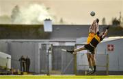 27 October 2019; Bryan Sheehan of South Kerry and Alan O'Sullivan of Dr. Crokes contest a kickout during the Kerry County Senior Club Football Championship semi-final match between South Kerry and Dr Crokes at Fitzgerald Stadium in Killarney, Kerry. Photo by Brendan Moran/Sportsfile