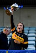 27 October 2019; Mourneabbey captain Brid O'Sullivan lifts the trophy following the Munster Ladies Football Senior Club Championship Final match between Ballymacarbry and Mourneabbey at Galtee Rovers GAA Club, in Bansha, Tipperary. Photo by Harry Murphy/Sportsfile