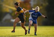 27 October 2019; Doireann O'Sullivan of Mourneabbey in action against Mairéad Wall of Ballymacarbry during the Munster Ladies Football Senior Club Championship Final match between Ballymacarbry and Mourneabbey at Galtee Rovers GAA Club, in Bansha, Tipperary. Photo by Harry Murphy/Sportsfile