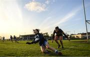 27 October 2019; Lauren Fitzpatrick of Ballymacarbry in action against Brid O'Sullivan of Mourneabbey during the Munster Ladies Football Senior Club Championship Final match between Ballymacarbry and Mourneabbey at Galtee Rovers GAA Club, in Bansha, Tipperary. Photo by Harry Murphy/Sportsfile
