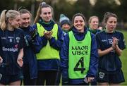 27 October 2019; Sinead Goldrick of Foxrock-Cabinteely, second from right, following the Leinster Ladies Football Senior Club Championship Final match between Foxrock-Cabinteely and Sarsfields at Coralstown-Kinnegad GAA in Kinnegad, Co. Westmeath. Photo by Ben McShane/Sportsfile