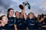 27 October 2019; Foxrock-Cabinteely players celebrate with the cup following the Leinster Ladies Football Senior Club Championship Final match between Foxrock-Cabinteely and Sarsfields at Coralstown-Kinnegad GAA in Kinnegad, Co. Westmeath. Photo by Ben McShane/Sportsfile