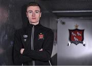 28 October 2019; Daniel Kelly poses for a portrait during a Dundalk FAI Cup Media Day at Oriel Park in Dundalk, Co. Louth. Photo by Ben McShane/Sportsfile