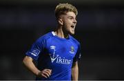 28 October 2019; Alex Phelan of Waterford United celebrates after scoring his side’s first goal during the SSE Airtricity Under-19 League Final match between Galway United and Waterford at Eamonn Deacy Park in Galway. Photo by Sam Barnes/Sportsfile