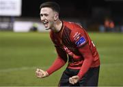 28 October 2019; Stephen Meaney of Drogheda United celebrates following the SSE Airtricity League Promotion / Relegation Play-off Final 1st Leg match between Drogheda United and Finn Harps at United Park in Drogheda, Co Louth. Photo by Harry Murphy/Sportsfile