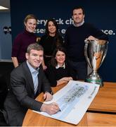 30 October 2019; Leinster Rugby hosted a Champions of 2009 Gala Dinner in the RDS in May and as part of the night the Leinster Rugby team of 2009 nominated CMRF Crumlin as their charity of choice. CMRF Crumlin provides vital funding for CHI Crumlin, previously known as Our Lady's Children's Hospital, Crumlin, and The National Children's Research Centre. The event raised €25,000 for CMRF Crumlin and representatives from the 2009 squad, Shane Jennings and Gordon D’Arcy were in attendance today to make the donation to CMRF Crumlin on behalf of the squad. In attendance at the presentation were  Gordon D’Arcy and Shane Jennings with from left Sarah O’Suilleabháin, Alison Reynolds, Gráinne Kennedy all from CMRF Crumlin Children's Hospital. Photo by Matt Browne/Sportsfile