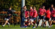 29 October 2019; New Munster forwards coach Graham Rowntree with Munster players during Munster Rugby squad training at University of Limerick in Limerick. Photo by Brendan Moran/Sportsfile