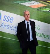 29 October 2019; Republic of Ireland manager Mick McCarthy prepares for an interview following his squad announcement press conference at SSE Airtricity Headquarters in Leopardstown, Dublin. Photo by Stephen McCarthy/Sportsfile