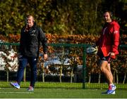 29 October 2019; New Munster forwards coach Graham Rowntree and head coach Johann van Graan, right, during Munster Rugby squad training at University of Limerick in Limerick. Photo by Brendan Moran/Sportsfile