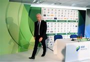 29 October 2019; Republic of Ireland manager Mick McCarthy after his squad announcement at SSE Airtricity Headquarters in Leopardstown, Dublin. Photo by Stephen McCarthy/Sportsfile