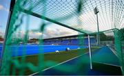 29 October 2019; The main stand and artificial pitch are seen through a hockey net ahead of the Women’s Hockey Olympic Qualifier games at Energia Park in Donnybrook, Dublin. Photo by David Fitzgerald/Sportsfile