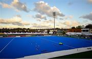 29 October 2019; A view of the artificial pitch being laid ahead of the Women’s Hockey Olympic Qualifier games at Energia Park in Donnybrook, Dublin. Photo by David Fitzgerald/Sportsfile