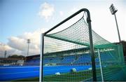 29 October 2019; A view of a hockey net and the artificial pitch ahead of the Women’s Hockey Olympic Qualifier games at Energia Park in Donnybrook, Dublin. Photo by David Fitzgerald/Sportsfile