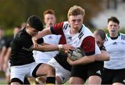 30 October 2019; Aran Corcoran of Midlands Area in action against Jack Nolan and Evan Gernon of Metro Area during the 2019 Shane Horgan Cup Second Round match between Midlands Area and Metro Area at Tullamore RFC in Tullamore, Offaly. Photo by Matt Browne/Sportsfile