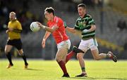 27 October 2019; Paudie Clifford of East Kerry in action against Trevor Wallace of St Brendan's during the Kerry County Senior Club Football Championship semi-final match between St Brendan's and East Kerry at Fitzgerald Stadium in Killarney, Kerry. Photo by Brendan Moran/Sportsfile