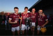 27 October 2019; St Martin's players, from left, Joe O'Connor, Jack O'Connor, Patrick O'Connor and Harry O'Connor celebrate following the Wexford County Senior Club Hurling Championship Final between St Martin's and St Anne's at Innovate Wexford Park in Wexford. Photo by Stephen McCarthy/Sportsfile