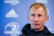 31 October 2019; Head coach Leo Cullen during a Leinster Rugby press conference at the RDS Arena in Dublin. Photo by Seb Daly/Sportsfile