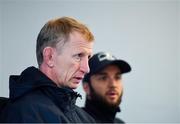 31 October 2019; Head coach Leo Cullen, left, and Jamison Gibson-Park during a Leinster Rugby press conference at the RDS Arena in Dublin. Photo by Seb Daly/Sportsfile