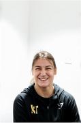 31 October 2019; Katie Taylor speaks to Irish media following a press conference at The Stoller Hall in Manchester, England, ahead of her WBO Women's Super-Lightweight World title fight against Christina Linardatou on Saturday night at the Manchester Arena. Photo by Stephen McCarthy/Sportsfile
