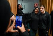 31 October 2019; Katie Taylor poses for a photograph with a fans following a press conference at The Stoller Hall in Manchester, England, ahead of her WBO Women's Super-Lightweight World title fight against Christina Linardatou on Saturday night at the Manchester Arena. Photo by Stephen McCarthy/Sportsfile