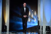1 November 2019; Leitrim hurler James Glancy walks on to receive his Champion 15 award during the PwC All-Stars 2019 at the Convention Centre in Dublin. Photo by Brendan Moran/Sportsfile