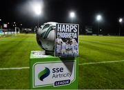 1 November 2019; A general view of the match ball and match programme before the SSE Airtricity League Promotion / Relegation Play-off Final 2nd Leg between Finn Harps and Drogheda United at Finn Park in Ballybofey, Donegal. Photo by Oliver McVeigh/Sportsfile