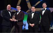 1 November 2019; Tipperary hurler Ronan Maher is presented with his PwC All-Star award by Uachtarán Cumann Lúthchleas Gael John Horan in the company of PwC Senior Partner Enda McDonagh and GPA Chairman Seamus Hickey during the PwC GAA GPA All-Stars 2019 at the Convention Centre in Dublin. Photo by Brendan Moran/Sportsfile