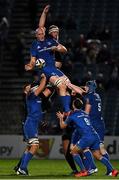 1 November 2019; Devin Toner of Leinster takes the ball in the lineout against Joe Davies of Dragons during the Guinness PRO14 Round 5 match between Leinster and Dragons at the RDS Arena in Dublin. Photo by Matt Browne/Sportsfile