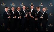 1 November 2019; UCD players, from left, Con O'Callaghan of Dublin, Noel McGrath of Tipperary, Paul Mannion of Dublin, Brian Fenton of Dublin, Brian Hogan of Tipperary, Michael Fitzsimons of Dublin and Jack McCaffrey of Dublin with their PwC All-Star awards at the PwC All-Stars 2019 at the Convention Centre in Dublin. Photo by Seb Daly/Sportsfile