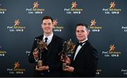 1 November 2019; Tipperary hurler Séamus Callanan with his Hurler of the Year award and Dublin footballer Stephen Cluxton with his Footballer of the Year award during the PwC All-Stars 2019 at the Convention Centre in Dublin. Photo by Seb Daly/Sportsfile